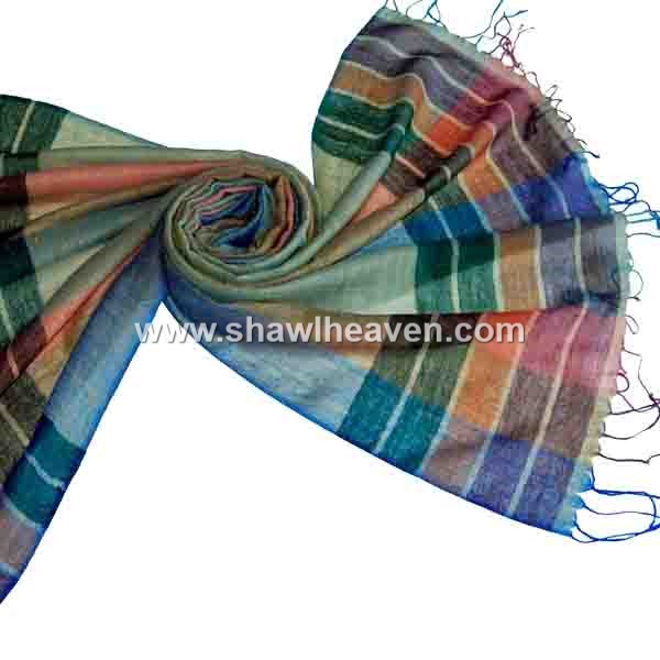 multi stripe 100% pure wool scarf